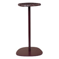 Table d'appoint sculpturale en acier et marbre avec piètement colonne pour salon ou chambre à coucher