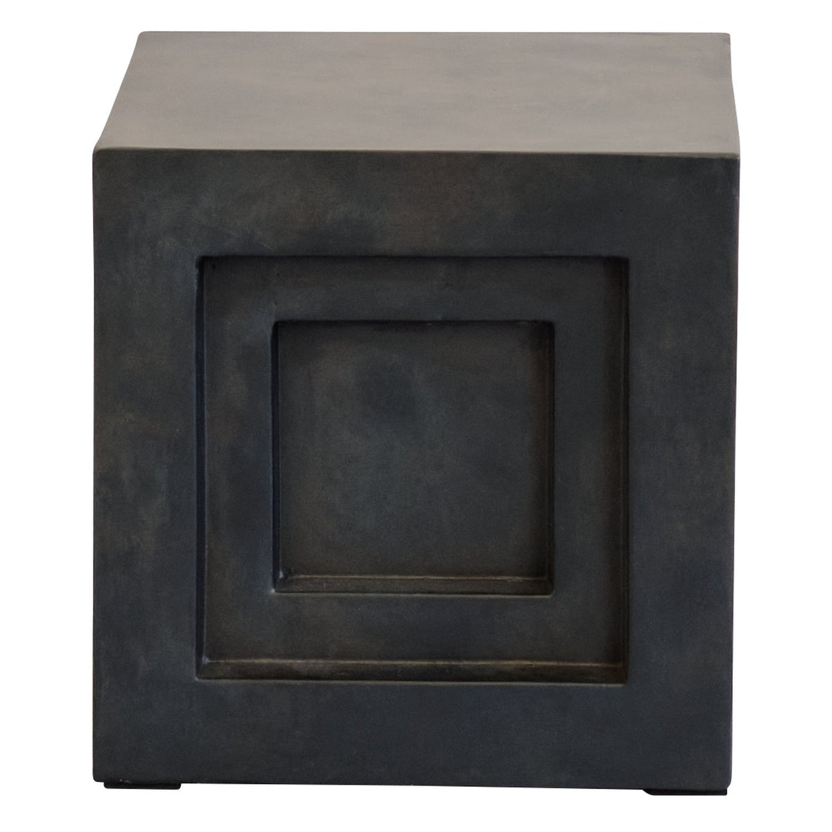 Piédestal en Béton Architectural avec Détail en Relief Sculpté pour Salon ou Bureau