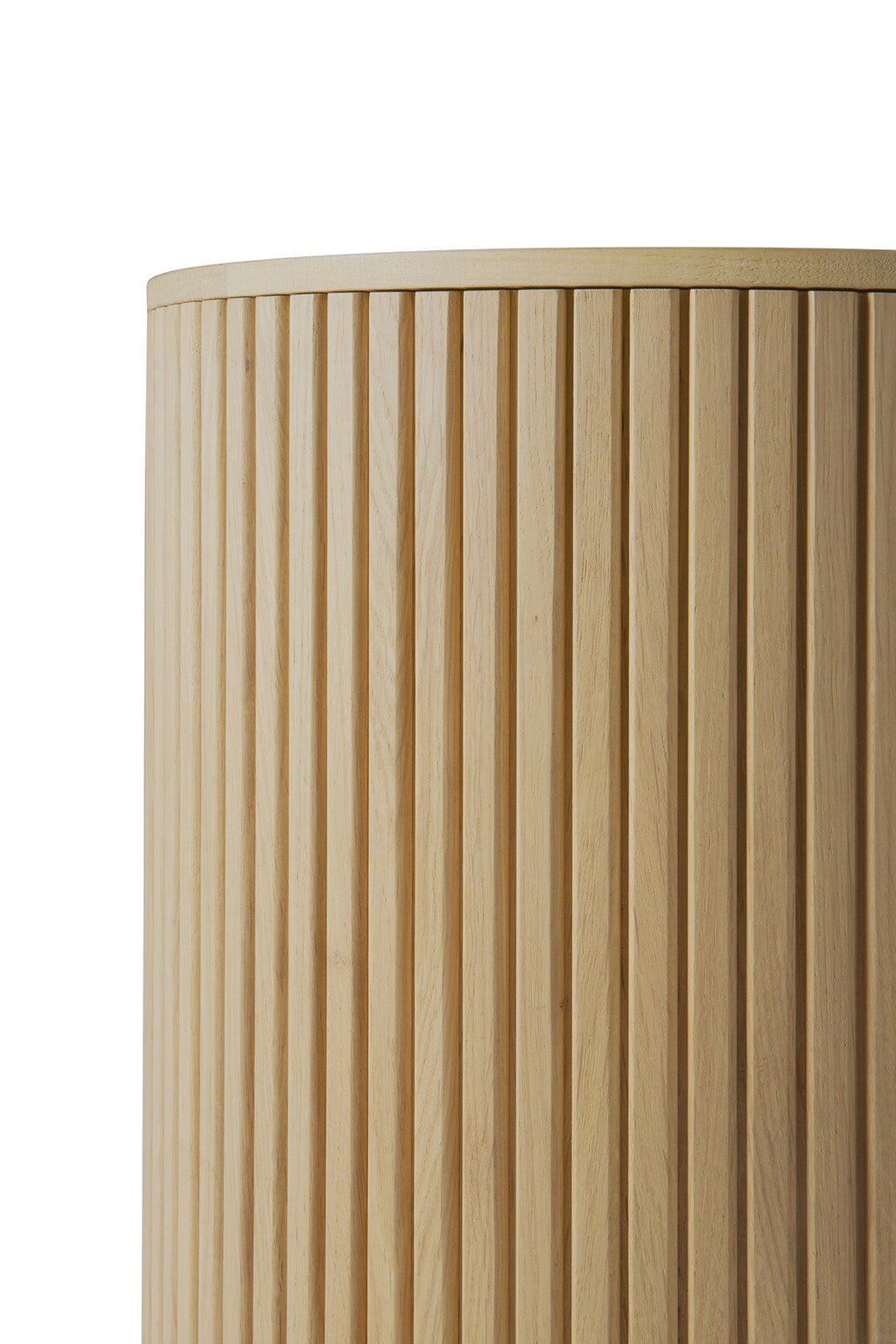Table d'appoint ronde scandinave en chêne massif avec couvercle amovible et rangement dissimulé pour salon