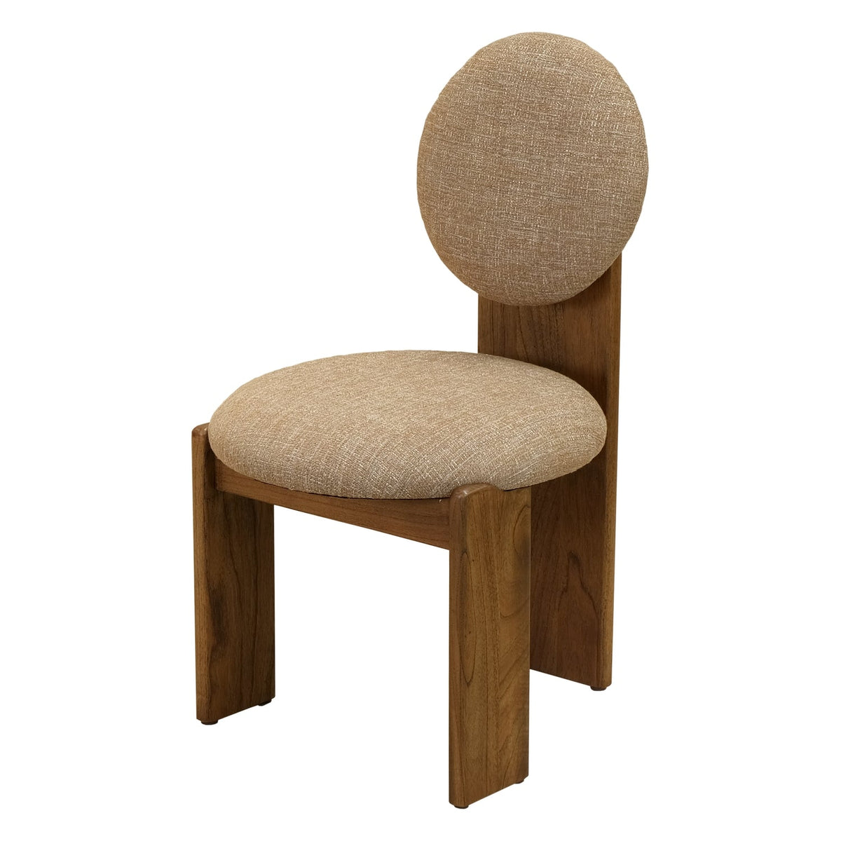 Chaise de salle à manger transitoire en tissu avec pieds en bois et revêtement en toile de jute pour salle à manger ou cuisine