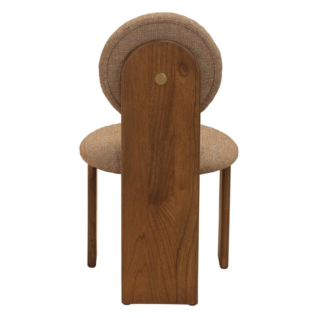 Chaise de salle à manger transitoire en tissu avec pieds en bois et revêtement en toile de jute pour salle à manger ou cuisine