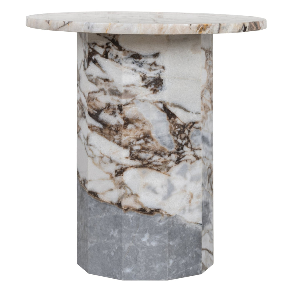 Table d'appoint contemporaine en marbre, forme ronde cylindrique, pour salon ou chambre