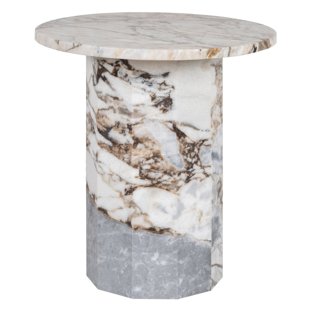 Table d'appoint contemporaine en marbre, forme ronde cylindrique, pour salon ou chambre