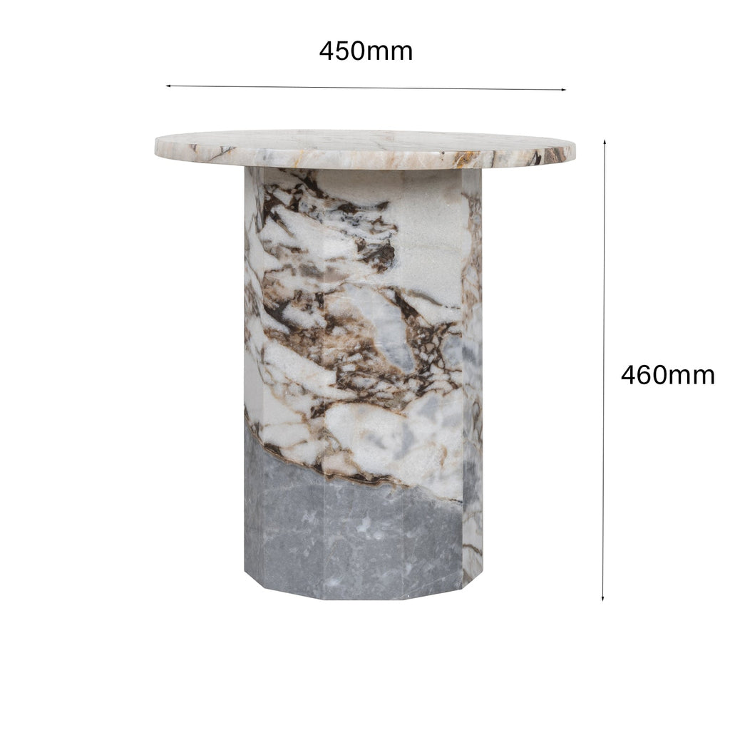 Table d'appoint contemporaine en marbre, forme ronde cylindrique, pour salon ou chambre