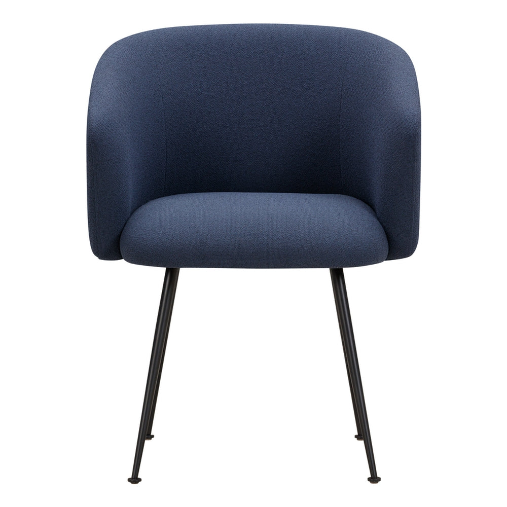Fauteuil rembourré minimaliste avec coque en forme de galet et piètement en chêne ou en acier pour salle à manger ou de réunion
