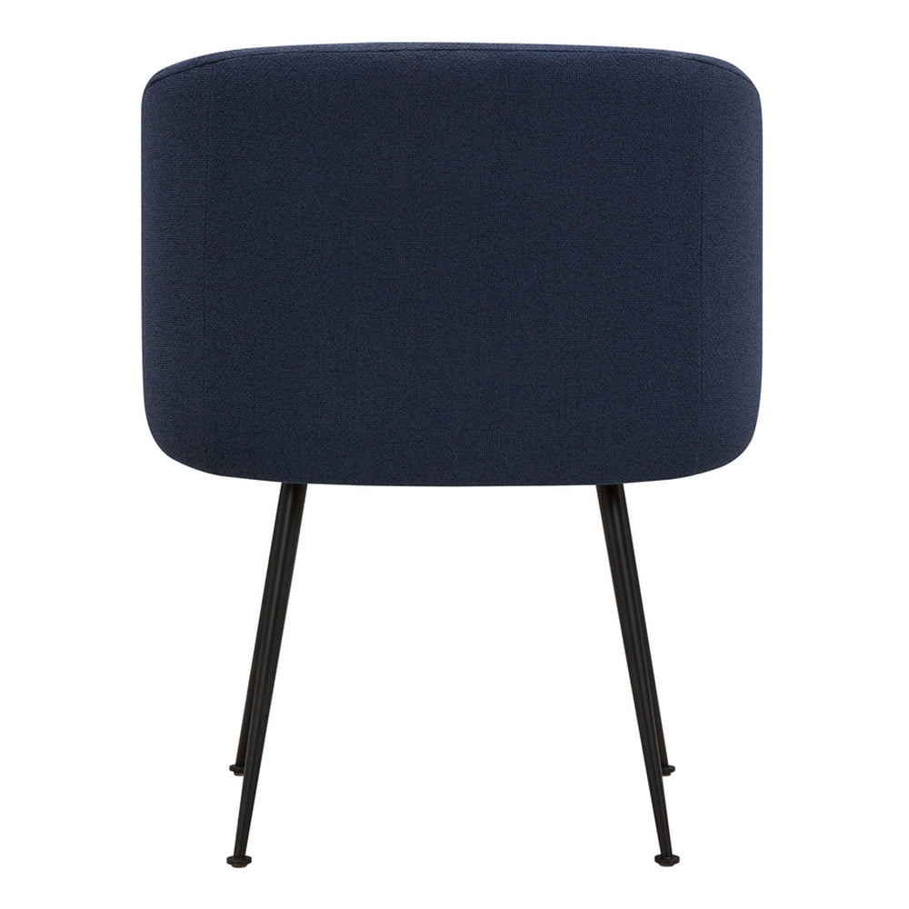 Fauteuil rembourré minimaliste avec coque en forme de galet et piètement en chêne ou en acier pour salle à manger ou de réunion