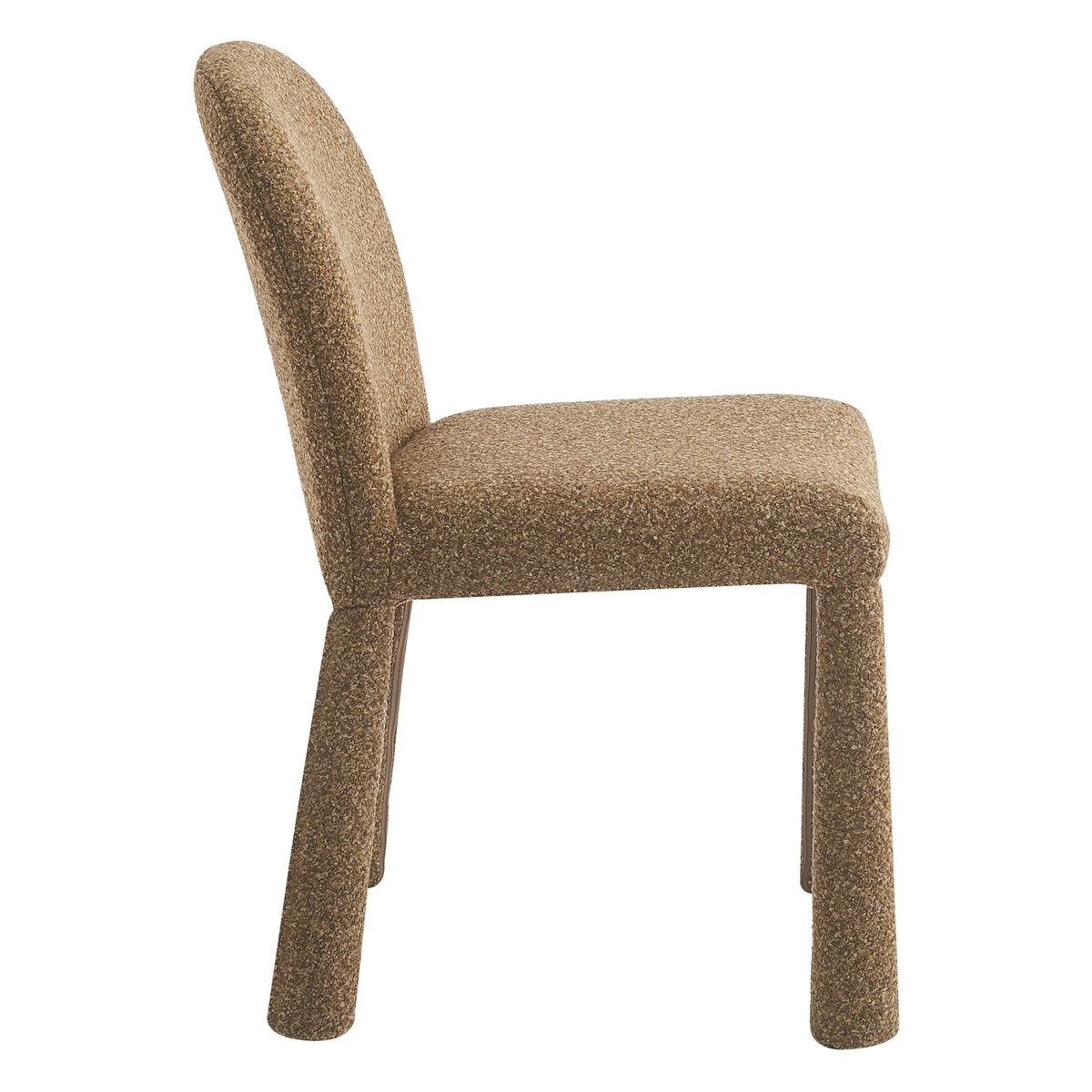 Chaise de salle à manger contemporaine tissée avec dossier arrondi et assise rembourrée confortable