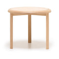 Table d'appoint en travertin et bois naturel avec forme contrastée en pierre et bois pour salon