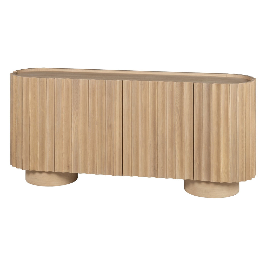 Bahut moderne en bois avec portes sans raccords et pieds réglables pour salon ou salle à manger