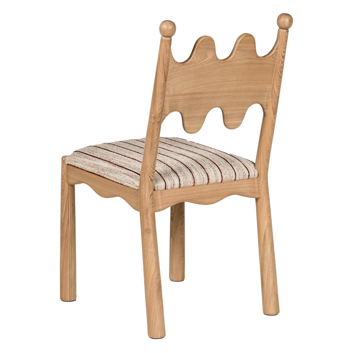 Chaise de salle à manger capitonnée d'inspiration vintage avec dossier arqué et pieds fuselés pour salle à manger