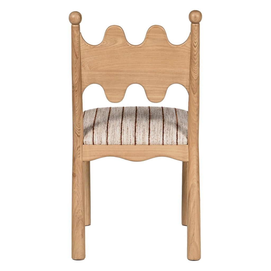 Chaise de salle à manger capitonnée d'inspiration vintage avec dossier arqué et pieds fuselés pour salle à manger