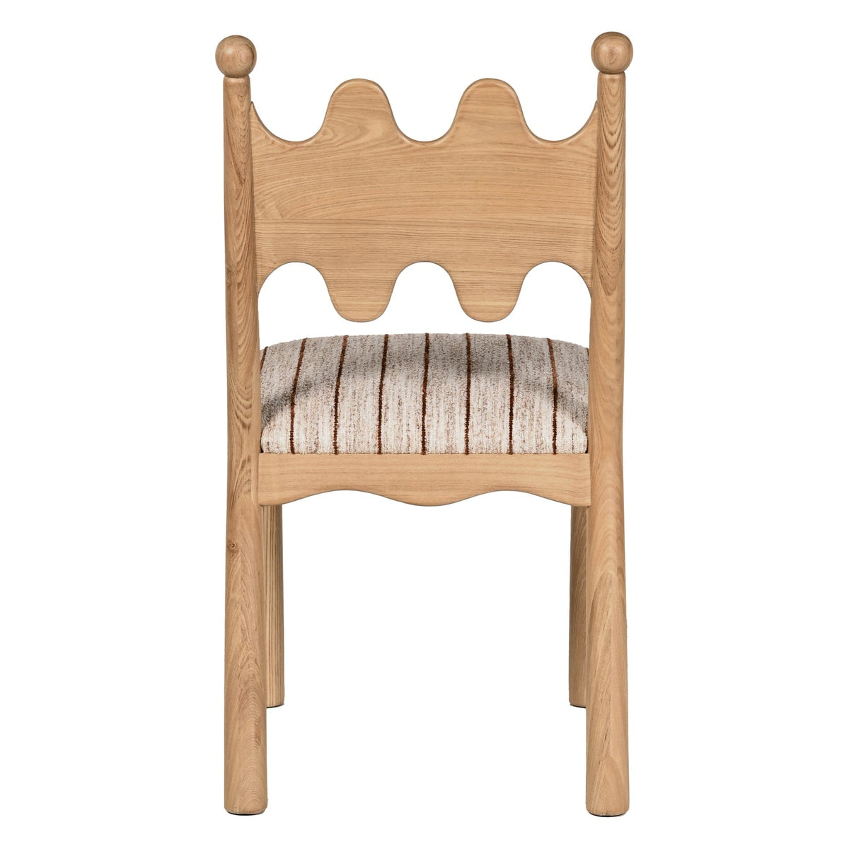 Chaise de salle à manger capitonnée d'inspiration vintage avec dossier arqué et pieds fuselés pour salle à manger