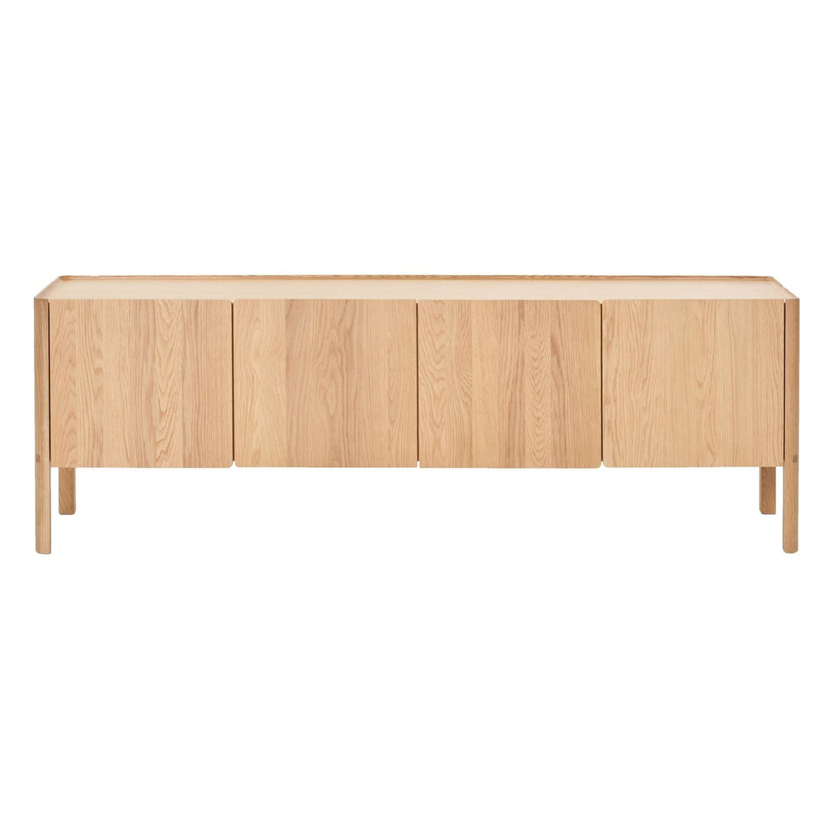 Crédence contemporaine en bois avec étagère supérieure festonnée et menuiserie architecturale pour salon