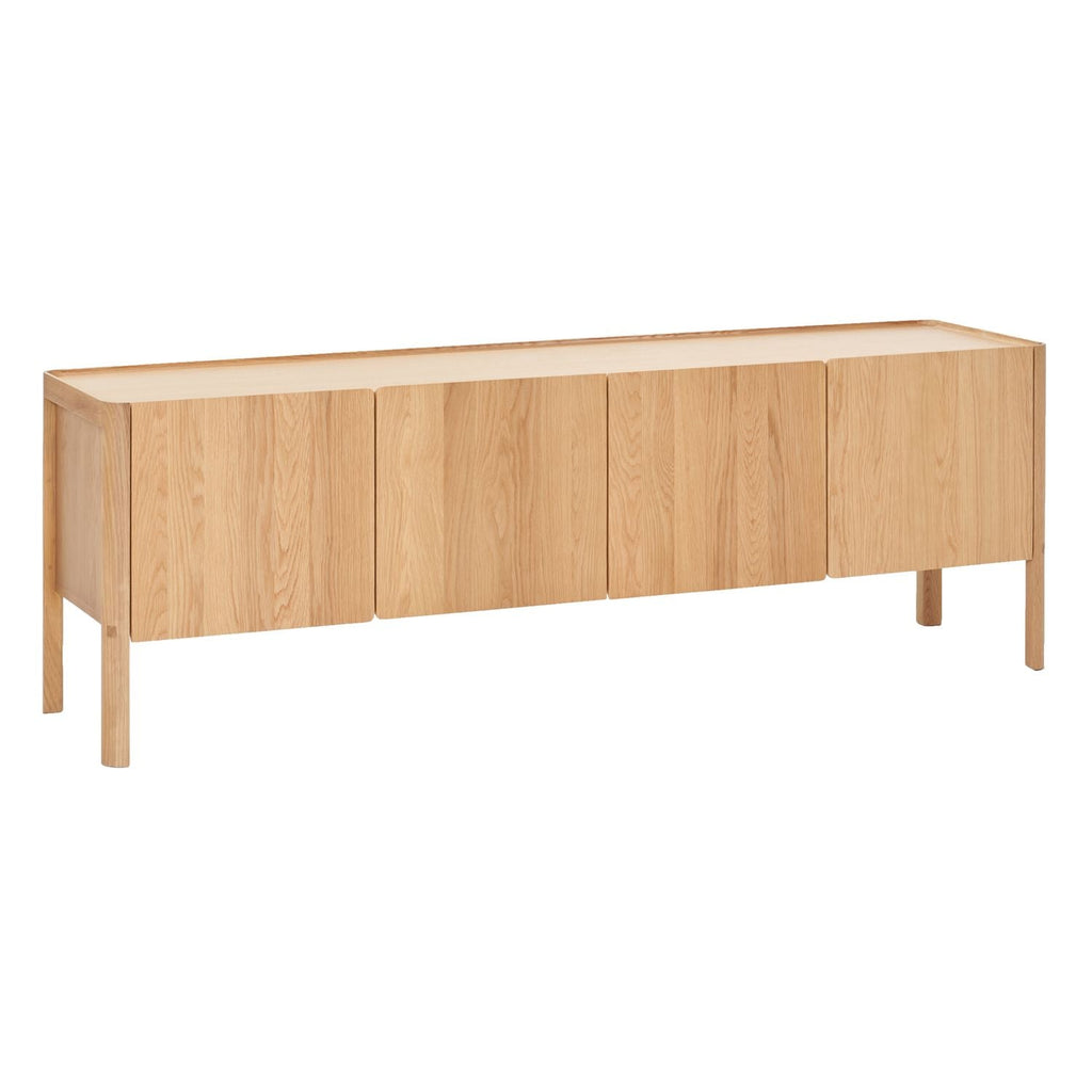 Crédence contemporaine en bois avec étagère supérieure festonnée et menuiserie architecturale pour salon