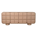 Bahut contemporain en bois 4 portes avec grain naturel et rangements mixtes pour salle à manger ou couloir