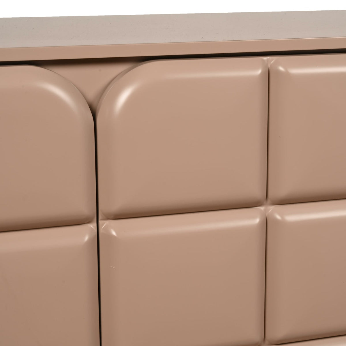 Bahut contemporain en bois 4 portes avec grain naturel et rangements mixtes pour salle à manger ou couloir