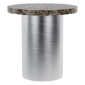 Table d'appoint rembourrée minimaliste avec base solide arrondie pour salon ou chambre à coucher
