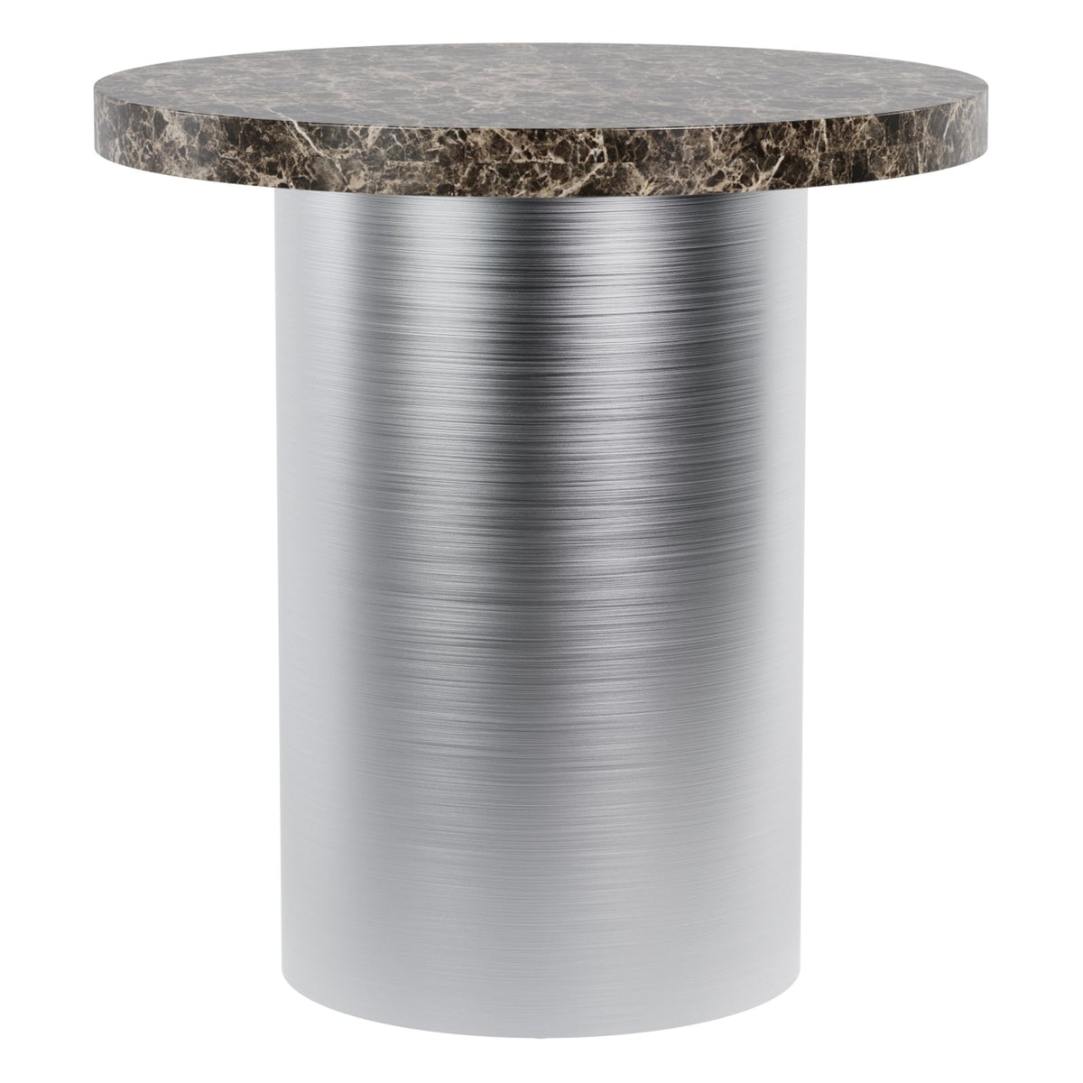 Table d'appoint rembourrée minimaliste avec base solide arrondie pour salon ou chambre à coucher