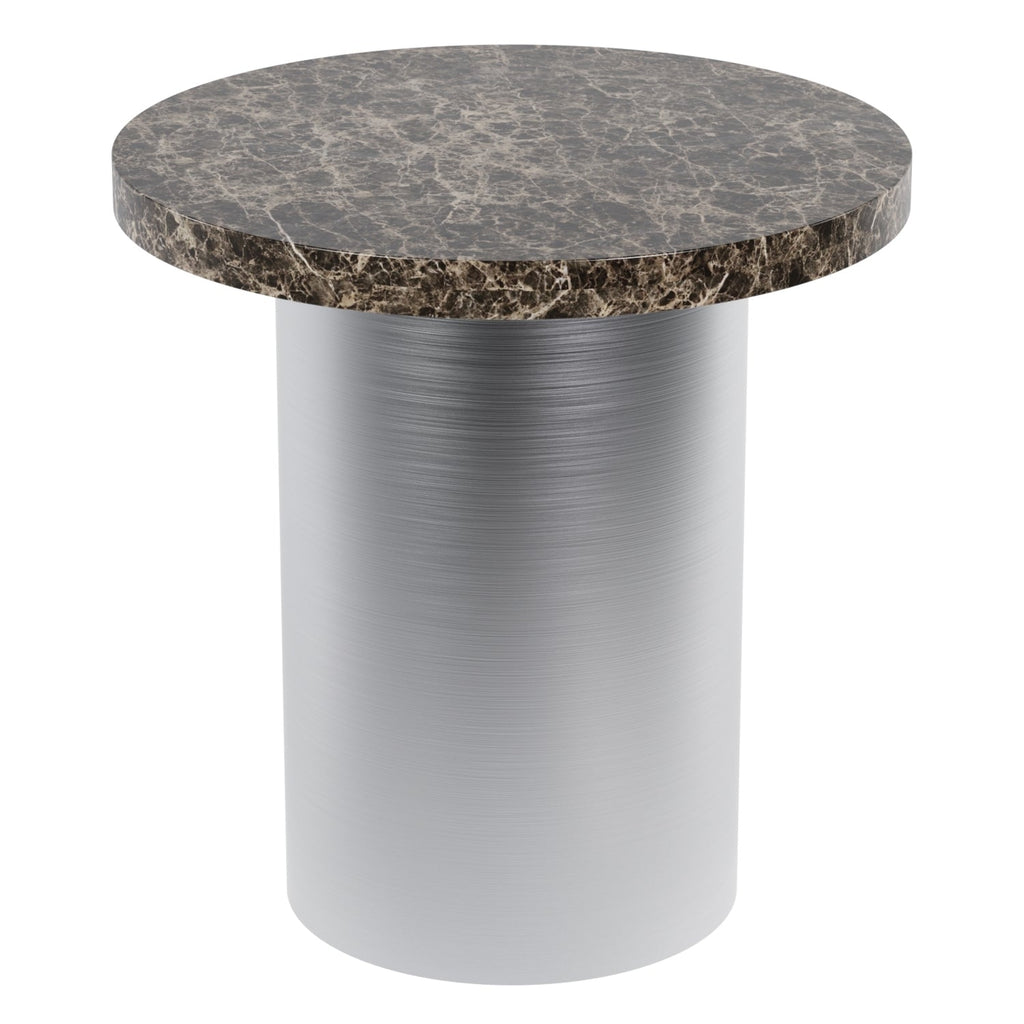 Table d'appoint rembourrée minimaliste avec base solide arrondie pour salon ou chambre à coucher