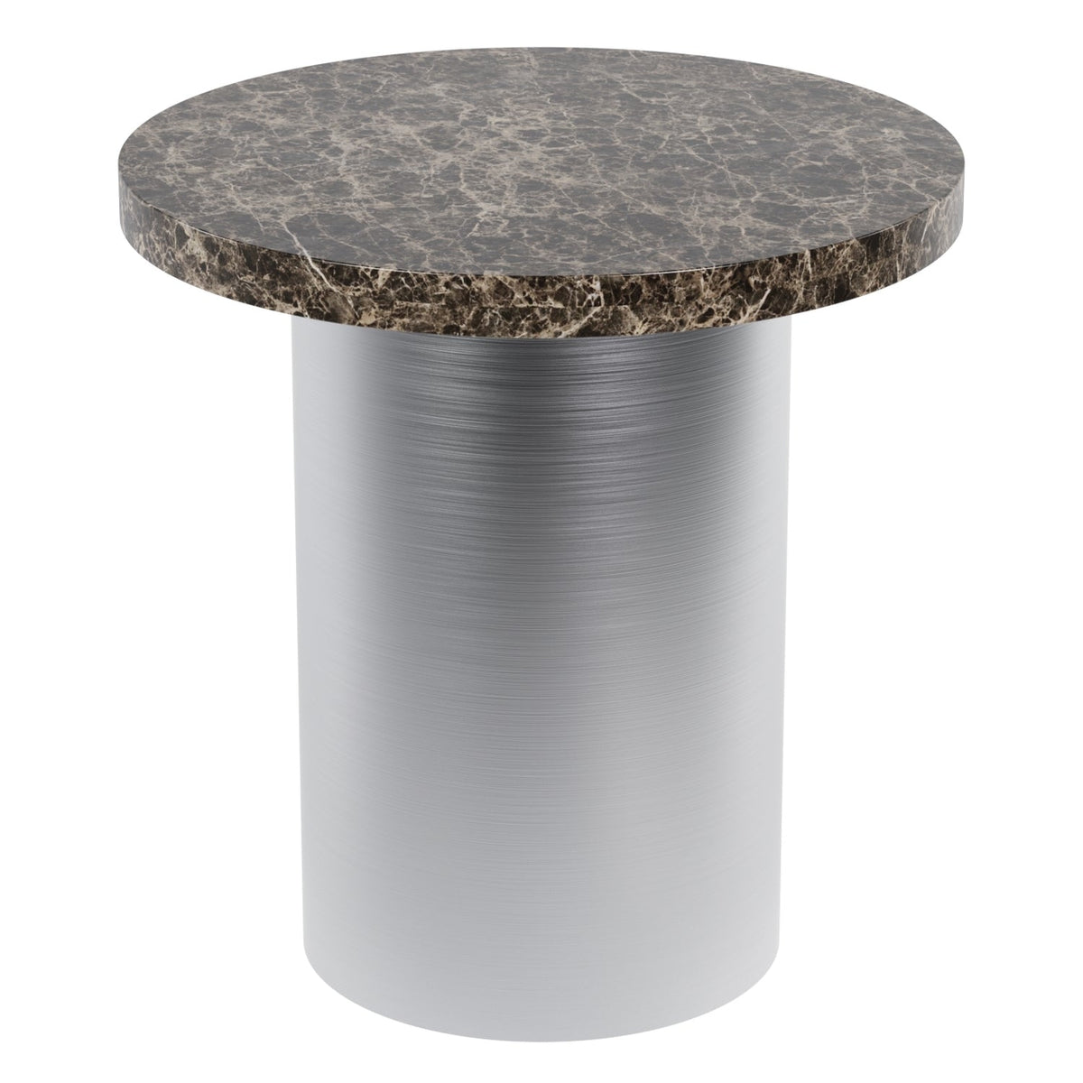 Table d'appoint rembourrée minimaliste avec base solide arrondie pour salon ou chambre à coucher