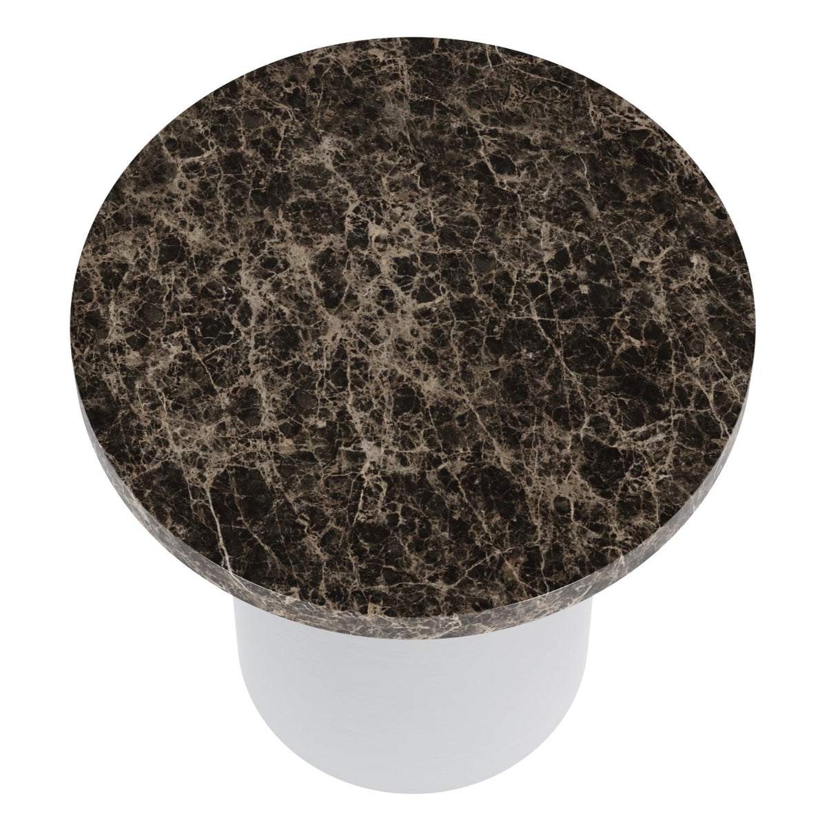 Table d'appoint rembourrée minimaliste avec base solide arrondie pour salon ou chambre à coucher