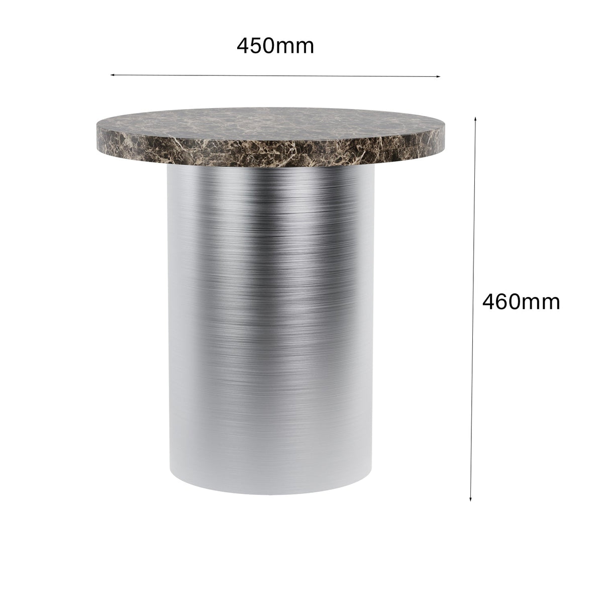 Table d'appoint rembourrée minimaliste avec base solide arrondie pour salon ou chambre à coucher