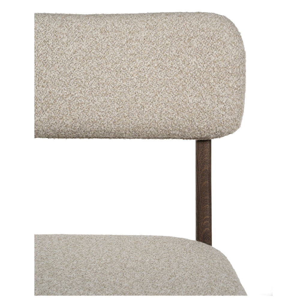 Chaise de salle à manger en bois massif organique avec bords incurvés et assise rembourrée pour salle à manger