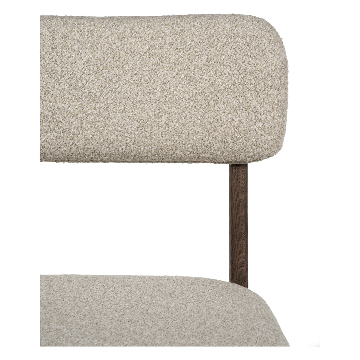 Chaise de salle à manger en bois massif organique avec bords incurvés et assise rembourrée pour salle à manger