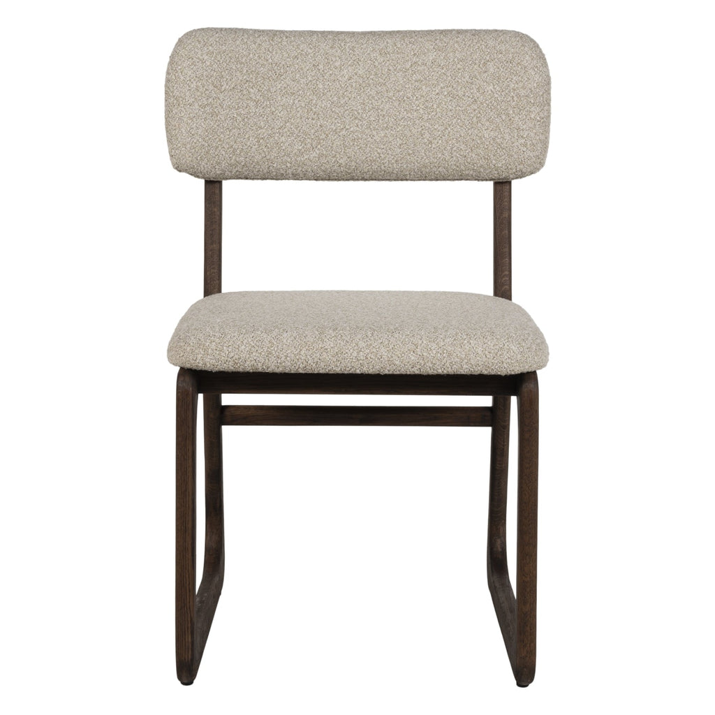 Chaise de salle à manger en bois massif organique avec bords incurvés et assise rembourrée pour salle à manger