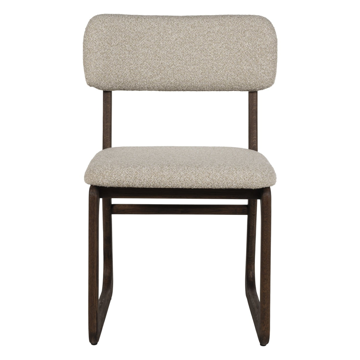 Chaise de salle à manger en bois massif organique avec bords incurvés et assise rembourrée pour salle à manger