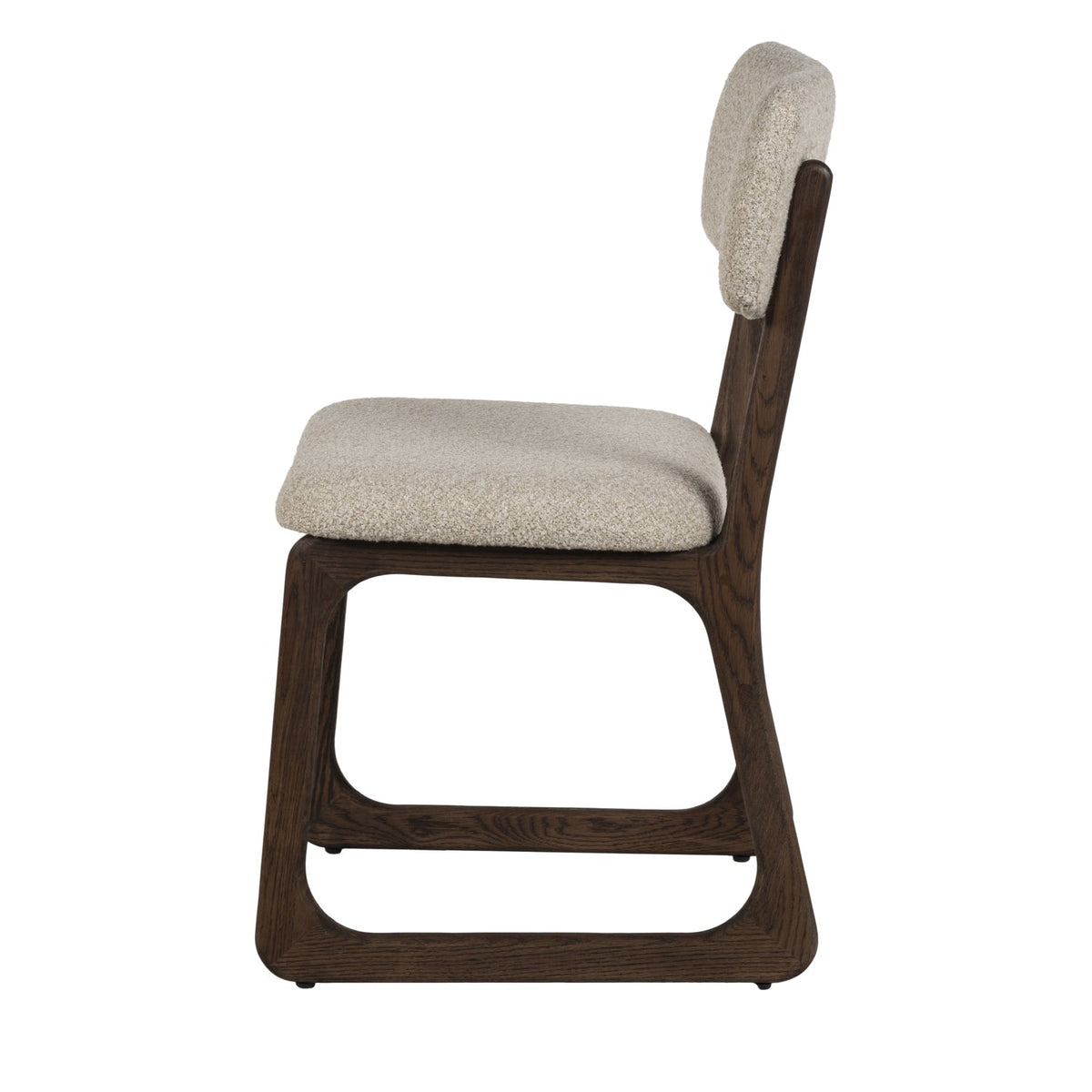Chaise de salle à manger en bois massif organique avec bords incurvés et assise rembourrée pour salle à manger