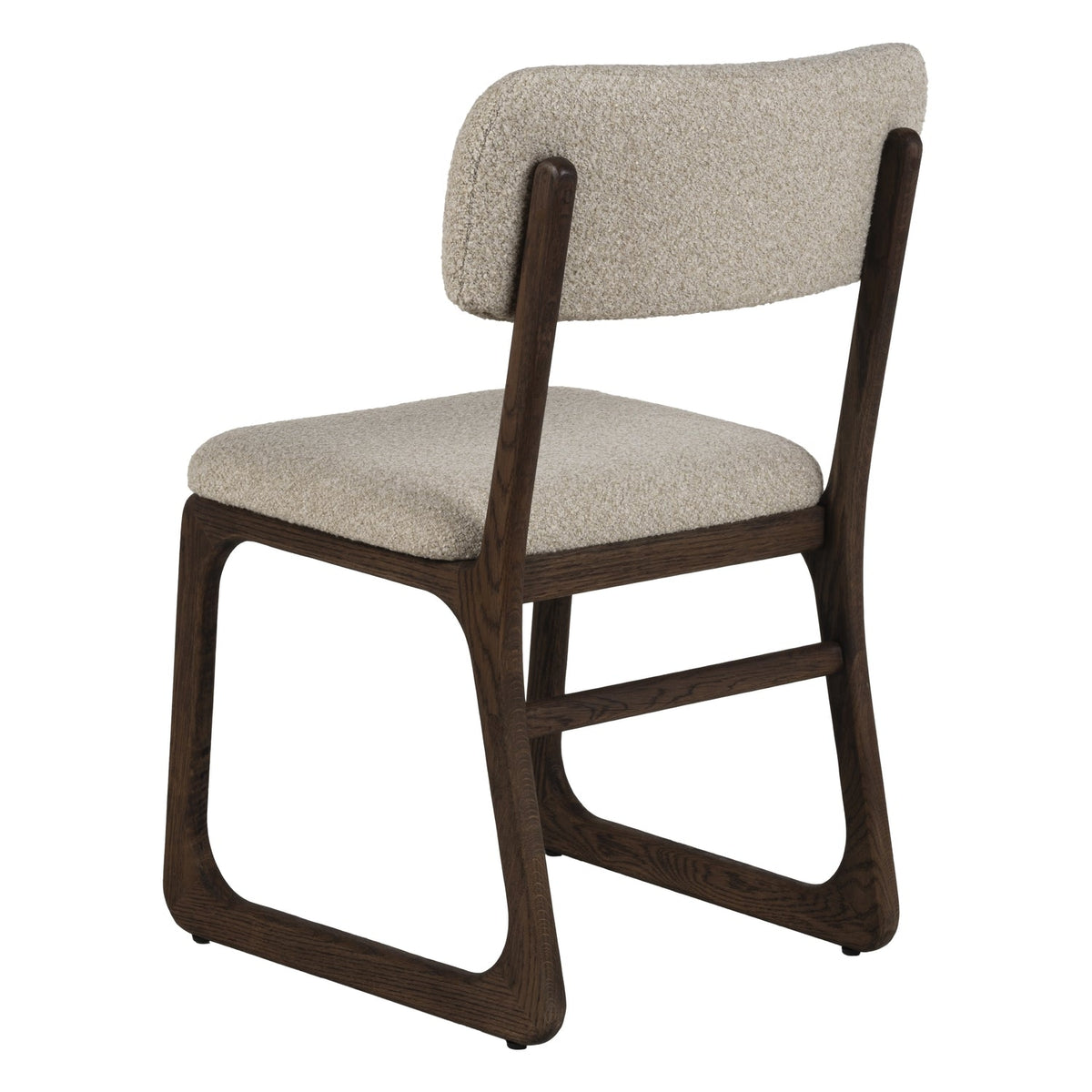 Chaise de salle à manger en bois massif organique avec bords incurvés et assise rembourrée pour salle à manger