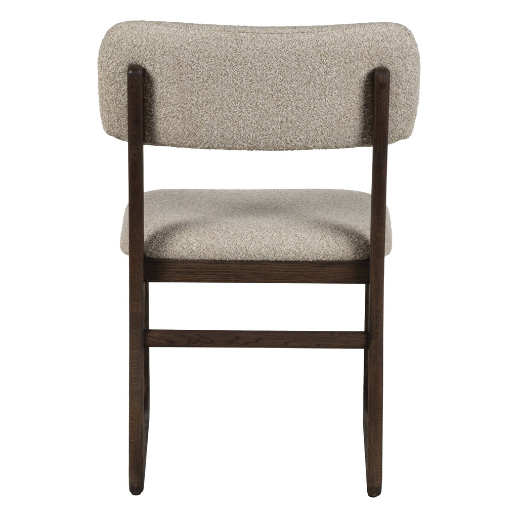 Chaise de salle à manger en bois massif organique avec bords incurvés et assise rembourrée pour salle à manger