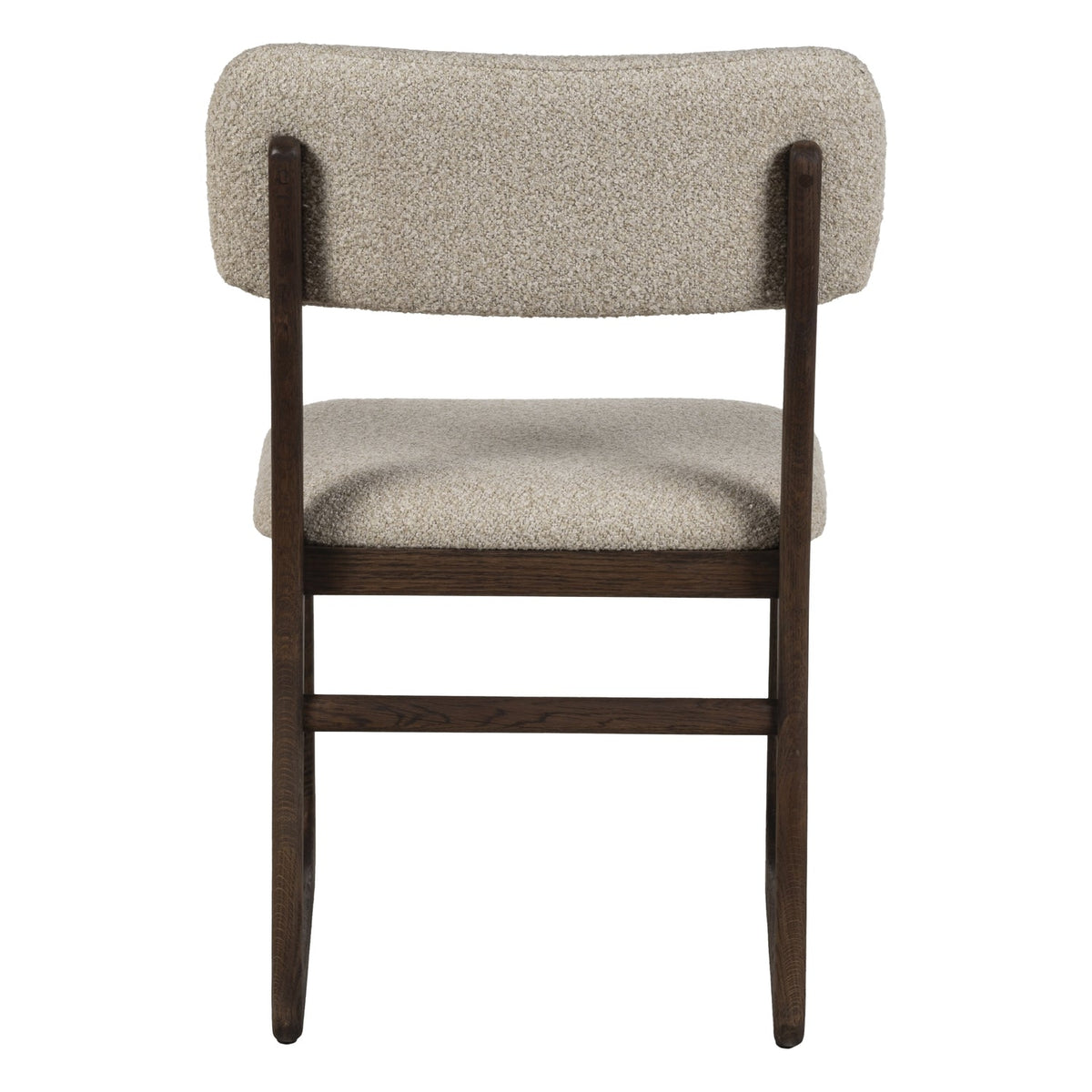 Chaise de salle à manger en bois massif organique avec bords incurvés et assise rembourrée pour salle à manger