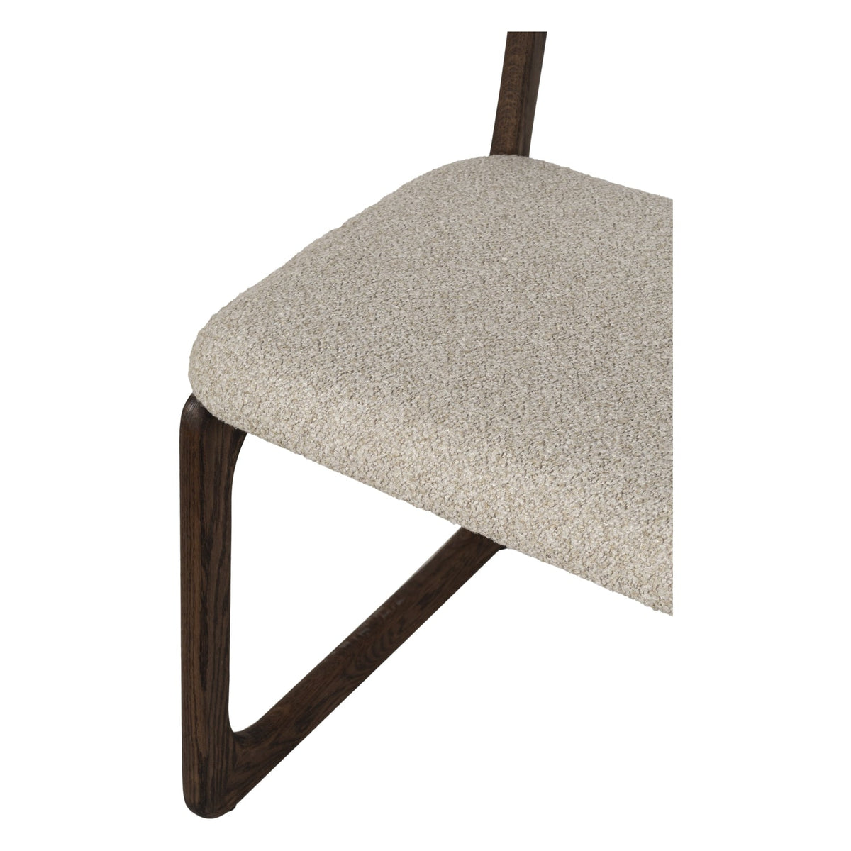 Chaise de salle à manger en bois massif organique avec bords incurvés et assise rembourrée pour salle à manger