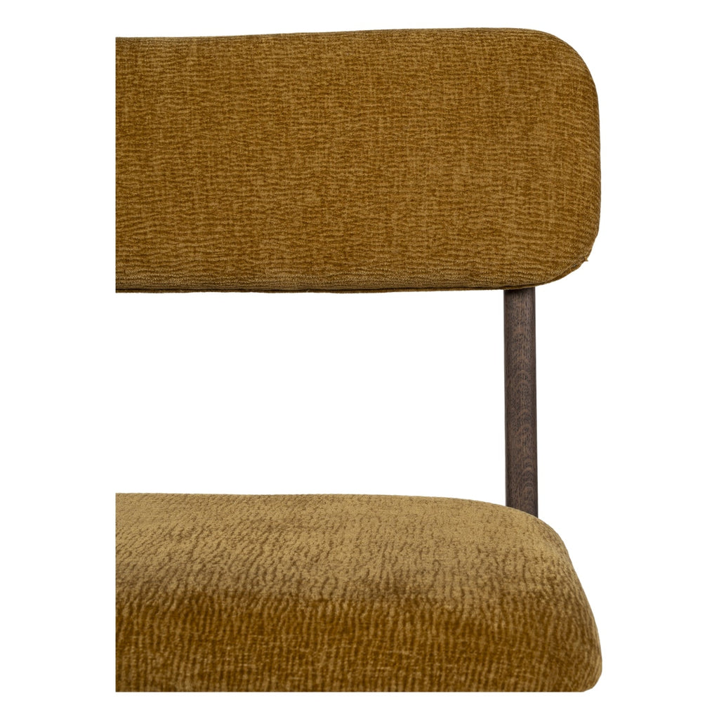 Chaise de salle à manger en bois massif organique avec bords incurvés et assise rembourrée pour salle à manger