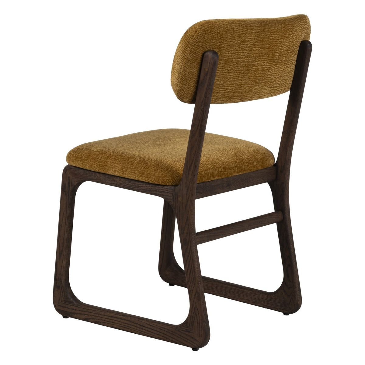 Chaise de salle à manger en bois massif organique avec bords incurvés et assise rembourrée pour salle à manger