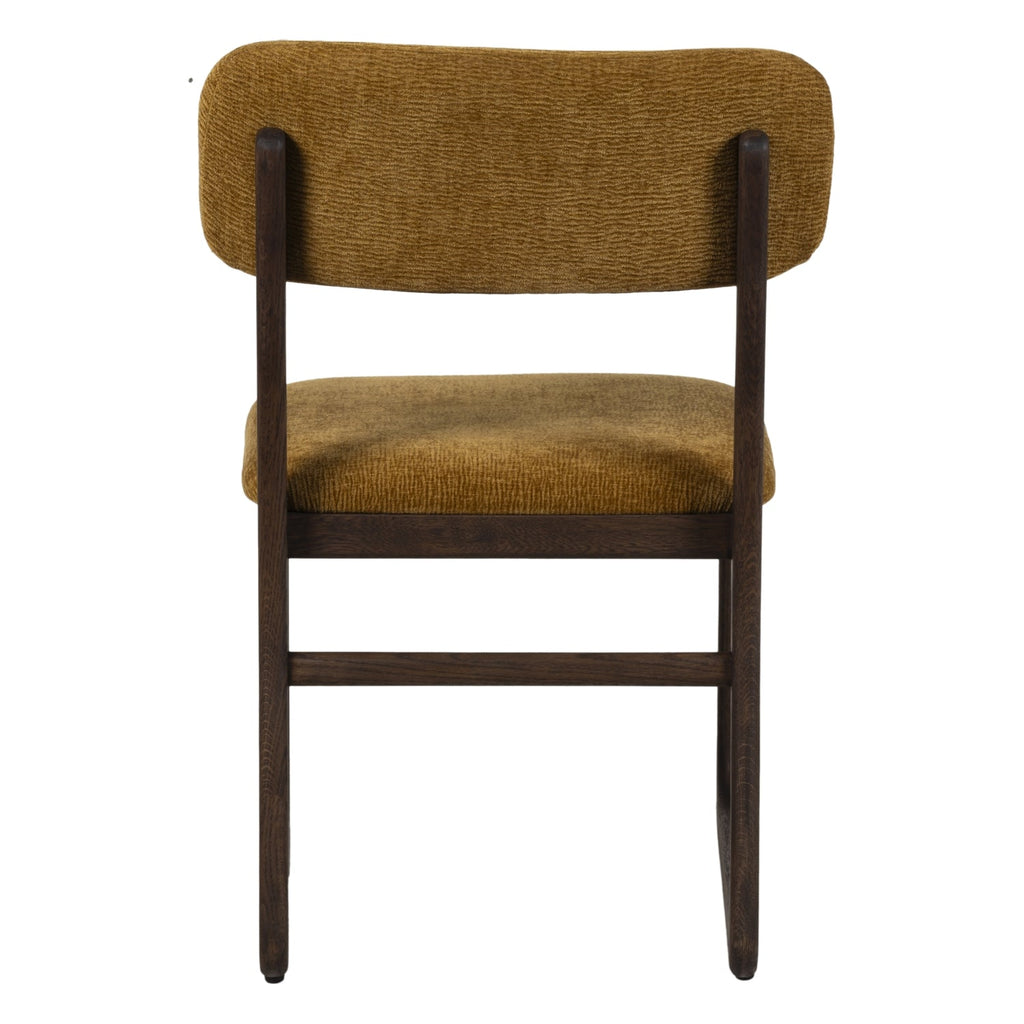 Chaise de salle à manger en bois massif organique avec bords incurvés et assise rembourrée pour salle à manger