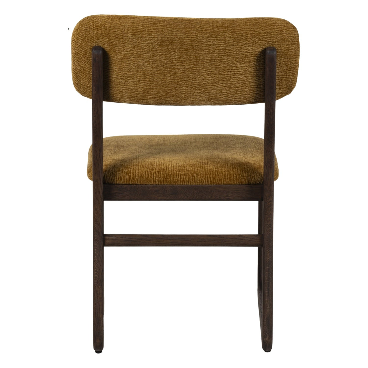 Chaise de salle à manger en bois massif organique avec bords incurvés et assise rembourrée pour salle à manger