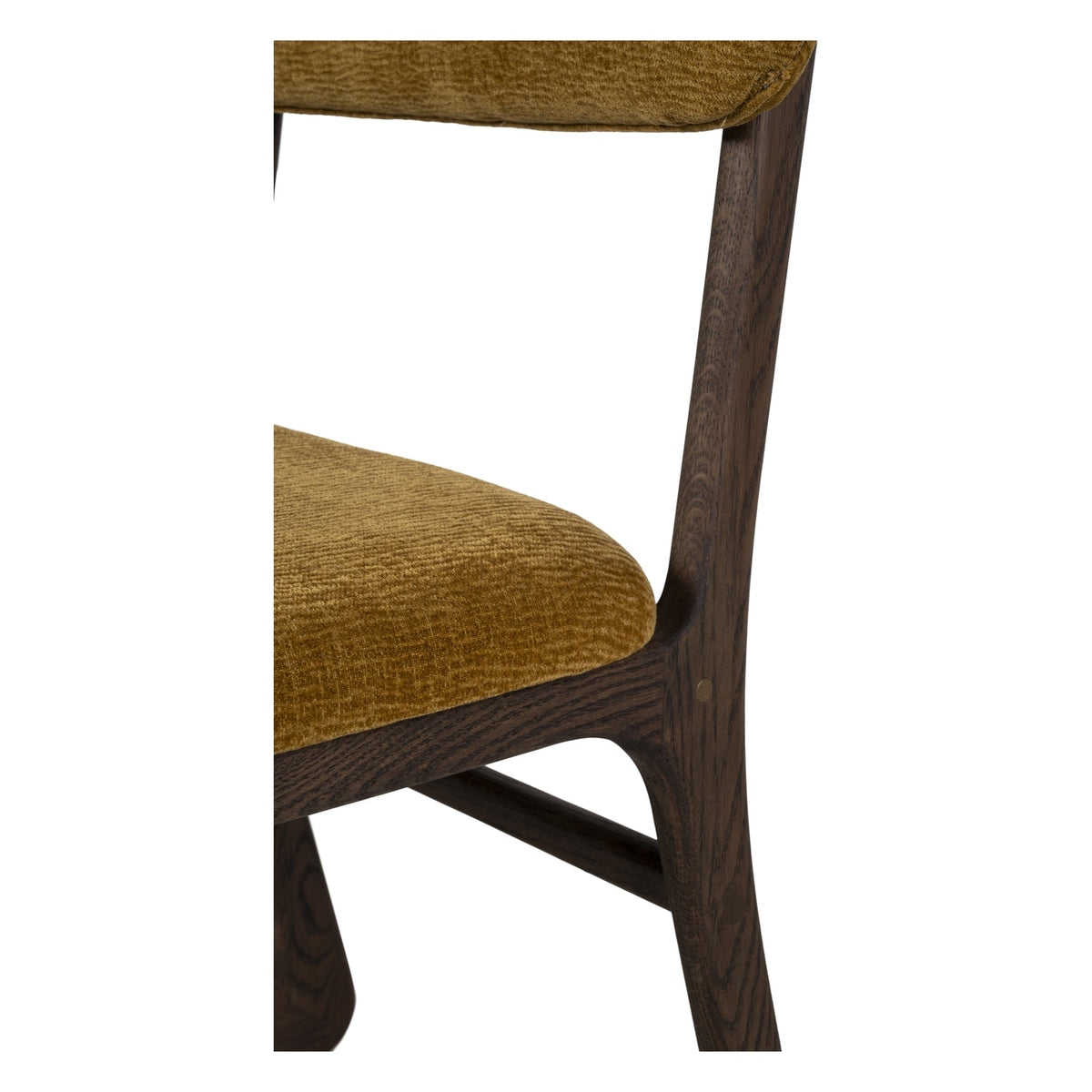 Chaise de salle à manger en bois massif organique avec bords incurvés et assise rembourrée pour salle à manger