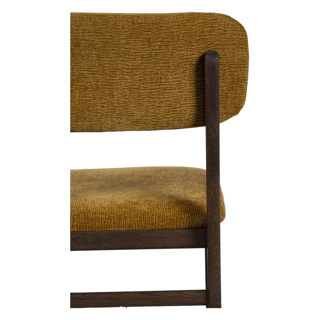 Chaise de salle à manger en bois massif organique avec bords incurvés et assise rembourrée pour salle à manger