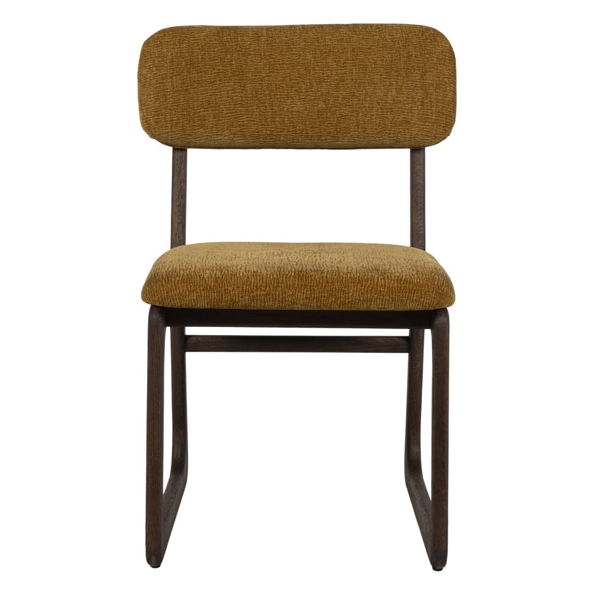 Chaise de salle à manger en bois massif organique avec bords incurvés et assise rembourrée pour salle à manger