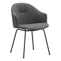 Chaise de salle à manger sculpturale en tissu avec assise en coque rembourrée et cadre élancé pour salle à manger