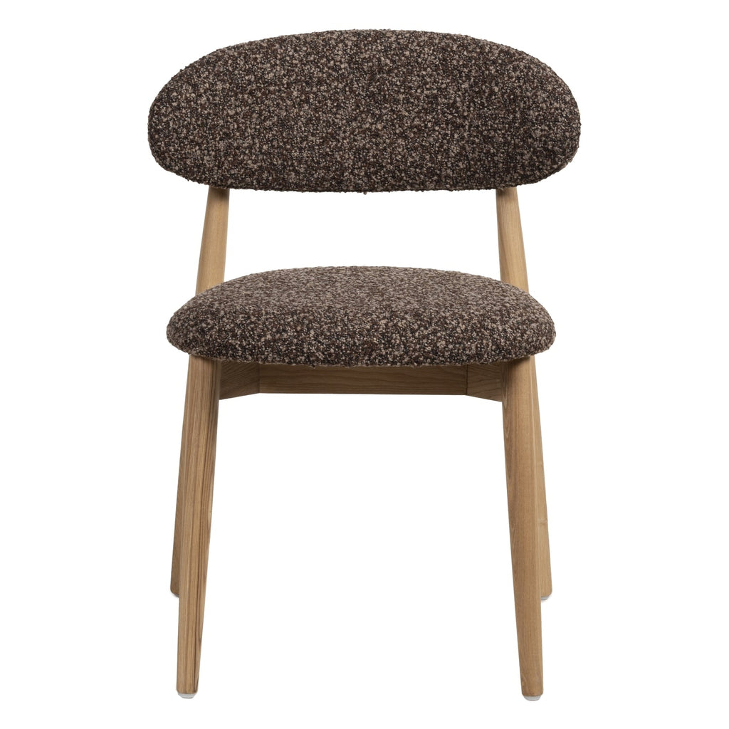 Chaise de salle à manger classique en bois massif avec assise rembourrée et silhouette raffinée