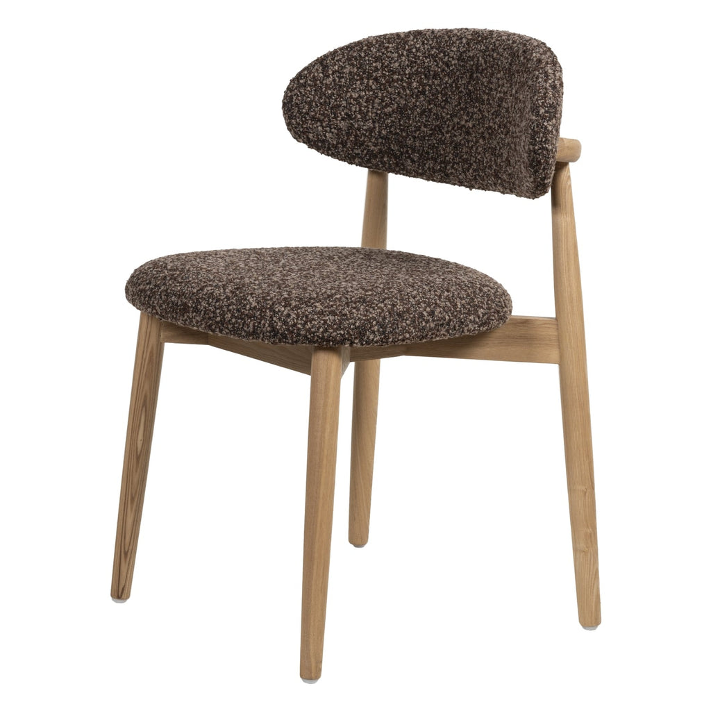 Chaise de salle à manger classique en bois massif avec assise rembourrée et silhouette raffinée