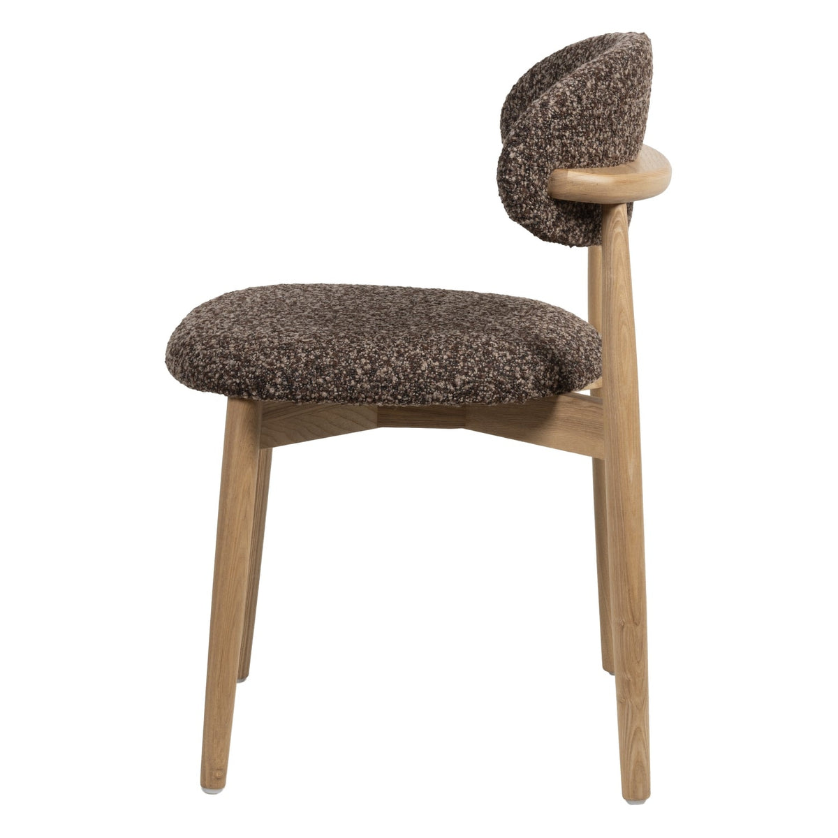 Chaise de salle à manger classique en bois massif avec assise rembourrée et silhouette raffinée