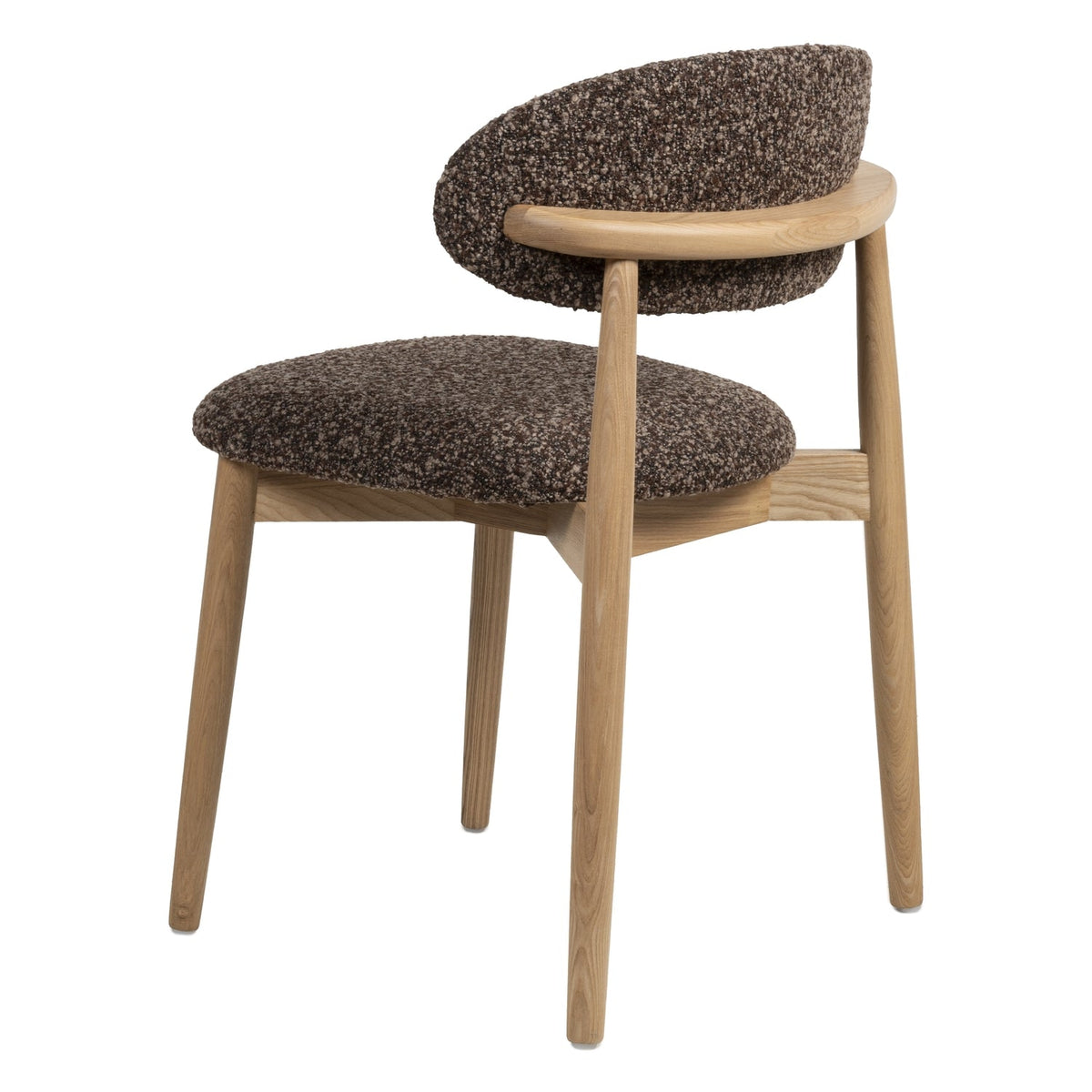 Chaise de salle à manger classique en bois massif avec assise rembourrée et silhouette raffinée