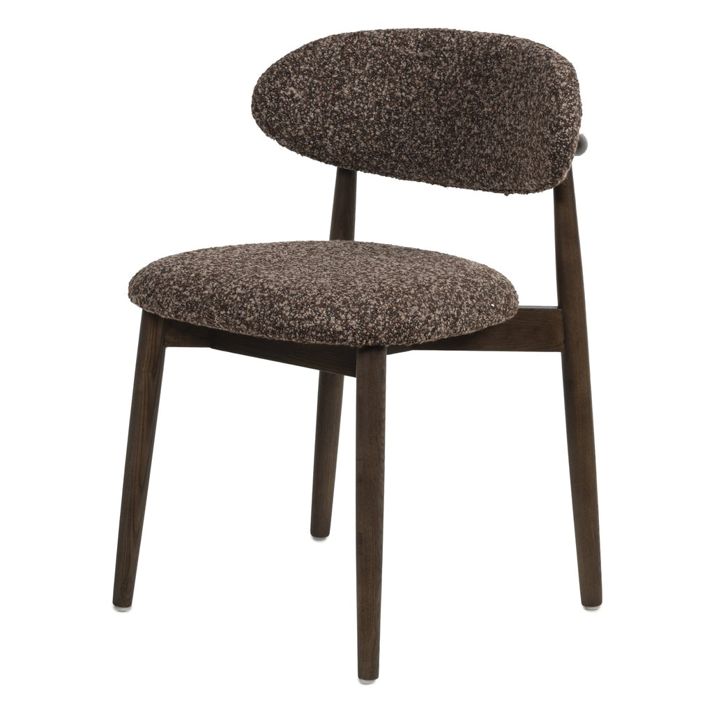 Chaise de salle à manger classique en bois massif avec assise rembourrée et silhouette raffinée
