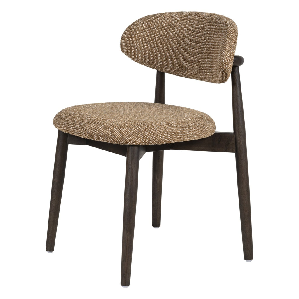 Chaise de salle à manger classique en bois massif avec assise rembourrée et silhouette raffinée