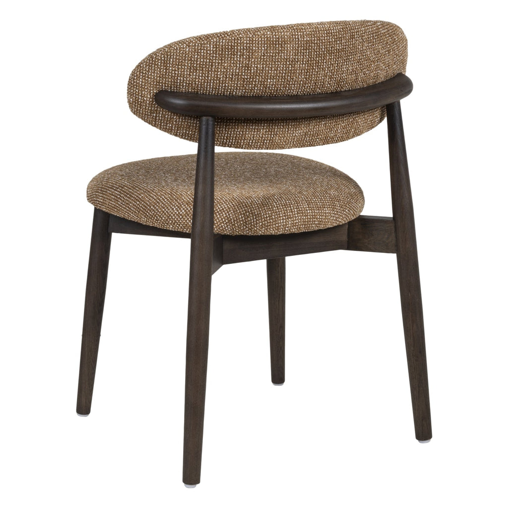 Chaise de salle à manger classique en bois massif avec assise rembourrée et silhouette raffinée